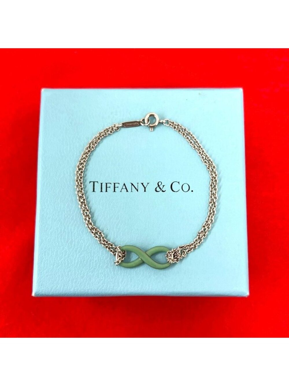 Tiffany & Co Infinity Double Chain Bracelet 925 Sterling Silver